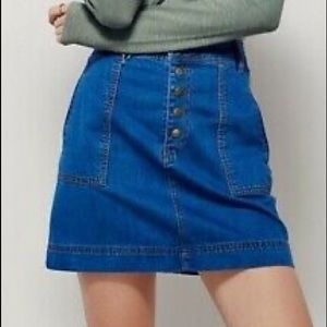 Free People Jean Mini Skirt
